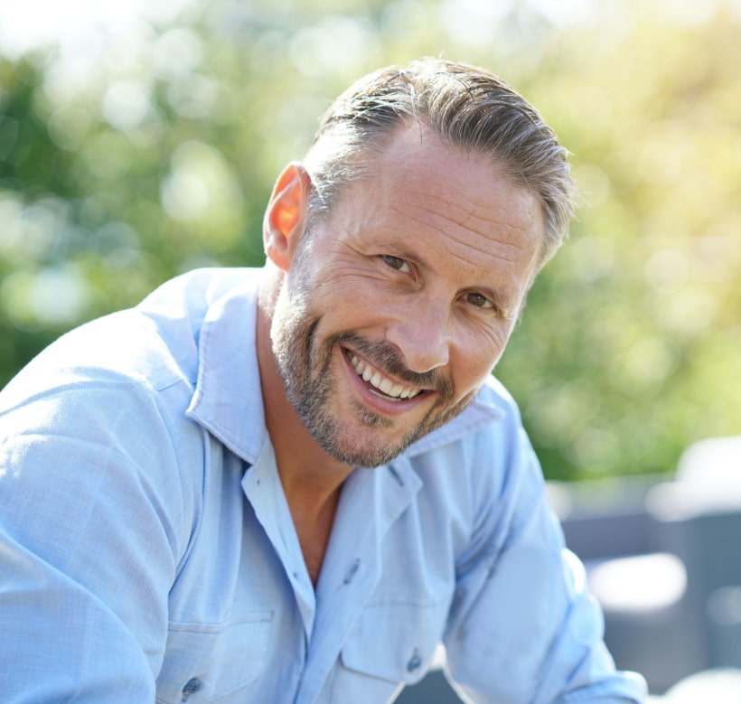 mature man showing off his smile